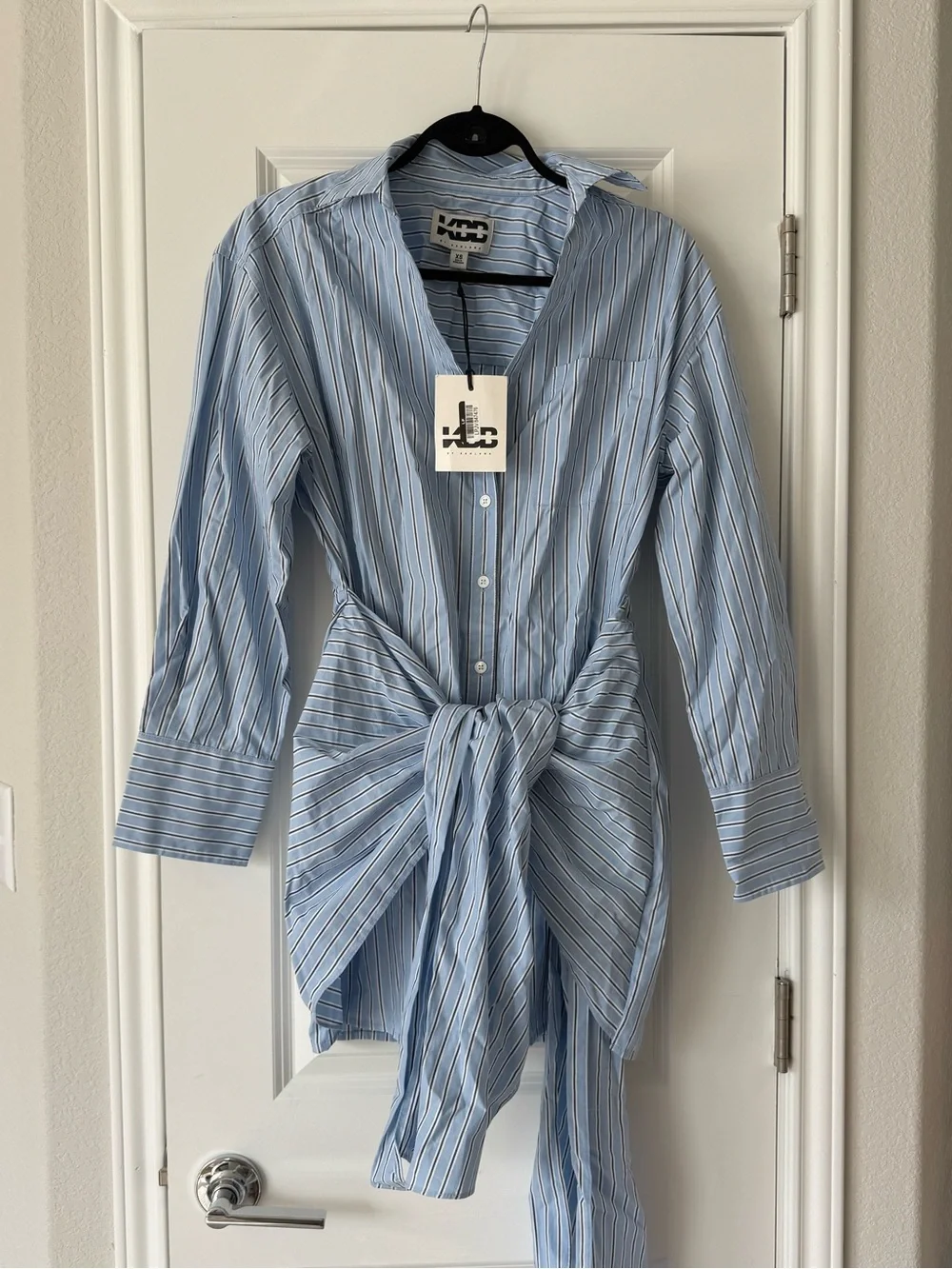 Target KBB by KAHLANA Long Sleeve The Tie Waist Shirtdress XS - Picture 1 of 4